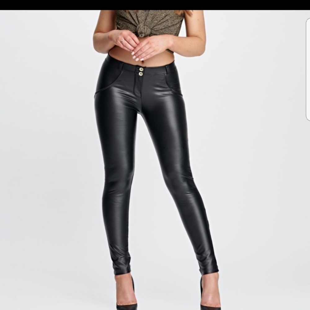NWT FREDDY FAUX LEATHER PANTS WR UP